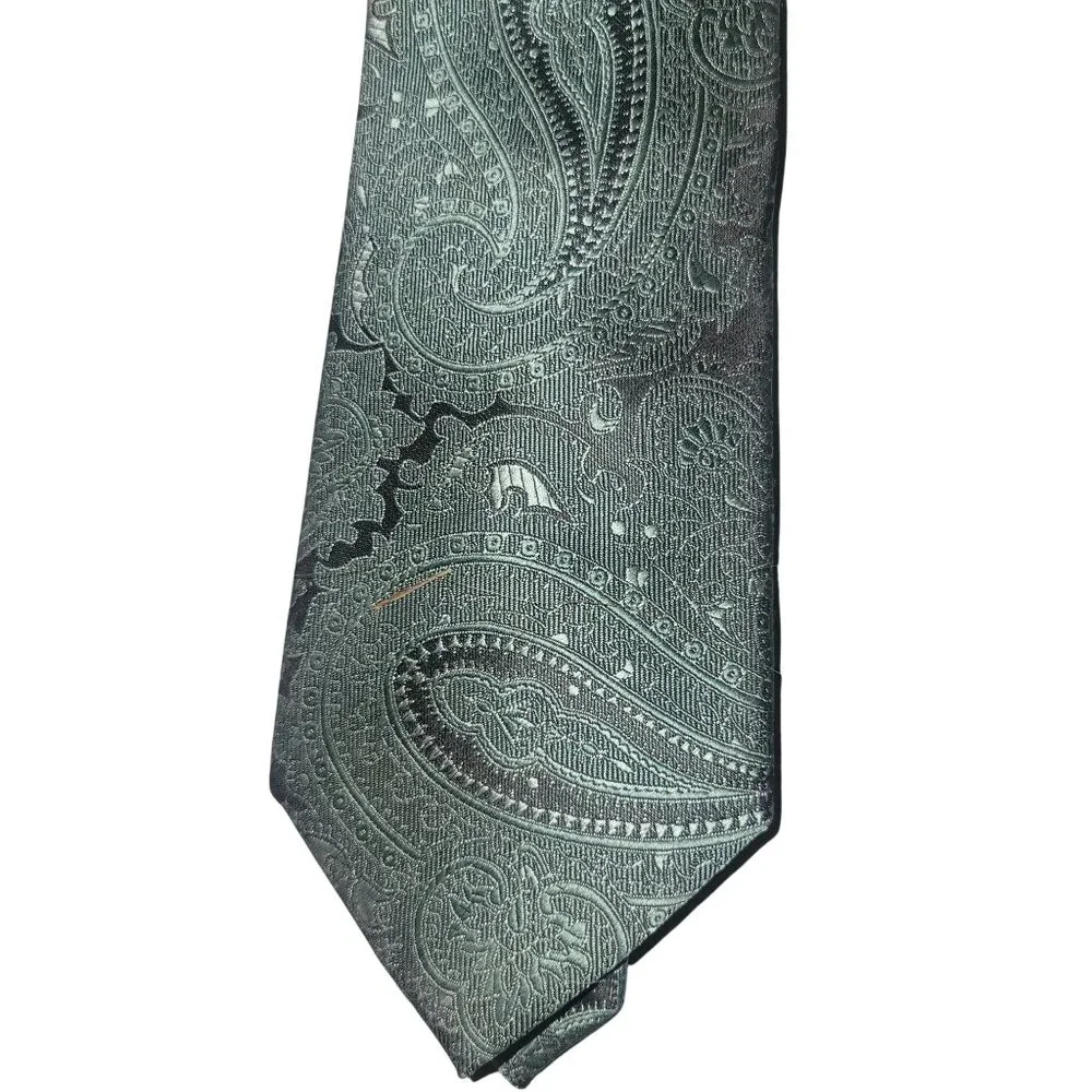 Haggar Mens Paisley Sage Green Tie One Size 100% Polyester New With Tags Stylish